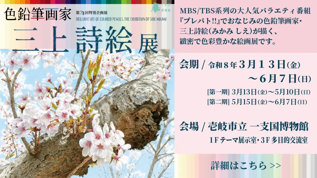 壱岐市立 一支国博物館 色鉛筆画家 三上詩絵展